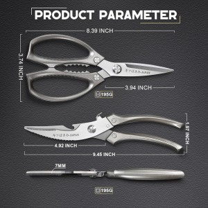 Huusk Kitchen Scissors Set, Poultry Shears Heavy Duty with Spring Loaded, Kitchen Meat Scissors All Purpose for Food, Chicken, Fish