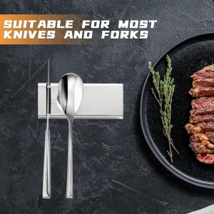 YellRin Knife Spoon Rests Stainless Steel Spoon Fork Knife Rest Rack Flatware Holder Set of 4 for Dining Table Hotel Restaurant