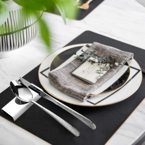 YellRin Knife Spoon Rests Stainless Steel Spoon Fork Knife Rest Rack Flatware Holder Set of 4 for Dining Table Hotel Restaurant