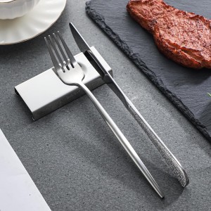 YellRin Knife Spoon Rests Stainless Steel Spoon Fork Knife Rest Rack Flatware Holder Set of 4 for Dining Table Hotel Restaurant