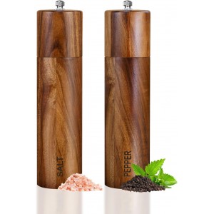 2 Pack Acacia Wooden Salt and Pepper Gri...