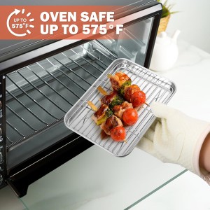 2 Pack Cooling Rack for Baking, Homikit 8.7 * 6.3 Inch Small Stainless Steel Metal Roasting Grilling Cooking Racks, Fits Small Toaster Oven, Dishwasher Safe, Heavy duty & Rust Resistant