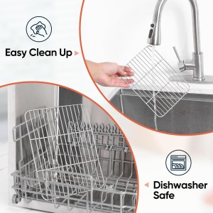 2 Pack Cooling Rack for Baking, Homikit 8.7 * 6.3 Inch Small Stainless Steel Metal Roasting Grilling Cooking Racks, Fits Small Toaster Oven, Dishwasher Safe, Heavy duty & Rust Resistant