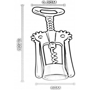 Wing Corkscrew for Red Wine Beer, Wing Corkscrew Zinc Alloy Bottle Opener Built-in Beer Cap Opener