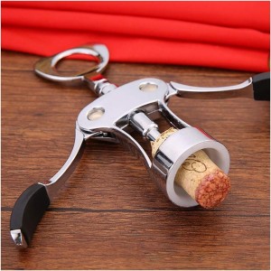 Wing Corkscrew for Red Wine Beer, Wing Corkscrew Stainless Steel Wine and Beer Bottle Opener