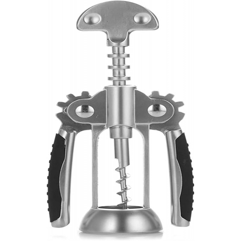 Wing Corkscrew for Red Wine Beer, Wine Bottle Opener Wing Corkscrew Zinc Alloy and Rubber