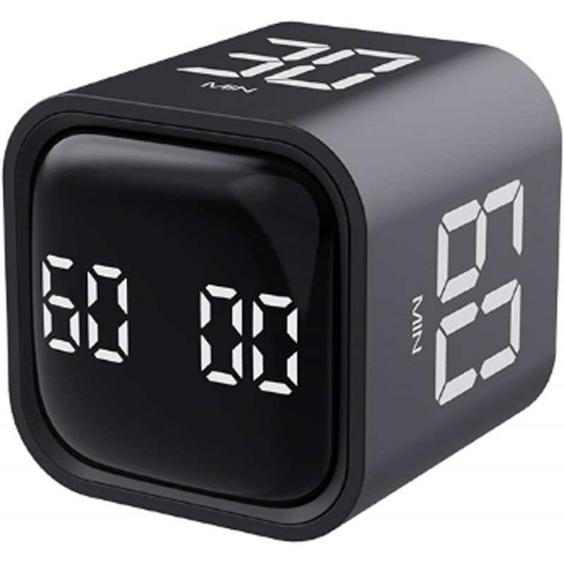 Rotating Pomodoro Timer 5,10,30, 60 Minutes Preset,Desk Productivity Flip Timer, Visual Cube Countdown Stopwatch,Custom Modes/Vibration/High/Low Volume,ADHD Timers, for Study, Work, School, Kitchen