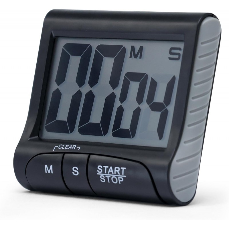 Large LCD Display Kitchen Timer -Magnetic Digital Timers,Loud Alarm,Memory and Fast Forward Function,Cooking Timers for Kitchen,Gym, Meeting, Classroom,Study,Work,Outdoor Activities(Black)