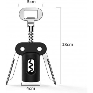 Wing Corkscrew for Red Wine Beer, Corkscrew by-Sandalwood All-in-one Bottle Opener and Foil Cutter