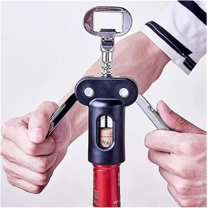 Wing Corkscrew for Red Wine Beer, Corkscrew by-Sandalwood All-in-one Bottle Opener and Foil Cutter