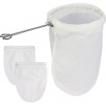 Fine Mesh Strainer, 3Pcs Reusable Cloth Strainer Bags with Stainless Steel Handle, Nut Milk Bag, Juice Strainer for Kitchen