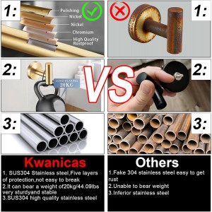 6 Pieces Brushed Gold Bathroom Hardware Accessories Set, SUS304 Stainless Steel 24 Inch Bath Towel Bar Set, Round Bathroom Towel Holder Set, Towel Racks for Bathroom Wall Mounted