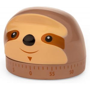 Kikkerland Sloth Timer – Fun Gadget for Home & Kitchen – 60 Minute Windup Timekeeper for Cooking