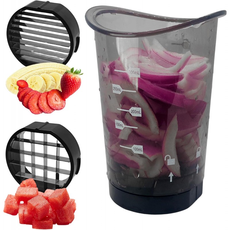 Fruit Slicer Cup | Strawberry Slicer | Grape Cutter | Egg Slicers | Rapid & Safe Slicing Kitchen Gadgets for Easy Food Prep