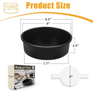 8 Inch Cake Pan Set of 3, Nonstick Round Cake Pans with 110 PCS Parchment Paper, Non-Toxic Carbon Steel Cake Baking Pans, Dishwasher Safe
