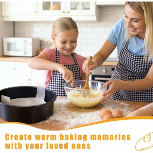 8 Inch Cake Pan Set of 3, Nonstick Round Cake Pans with 110 PCS Parchment Paper, Non-Toxic Carbon Steel Cake Baking Pans, Dishwasher Safe