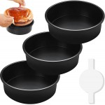 8 Inch Cake Pan Set of 3, Nonstick Round Cake Pans with 110 PCS Parchment Paper, Non-Toxic Carbon Steel Cake Baking Pans, Dishwasher Safe