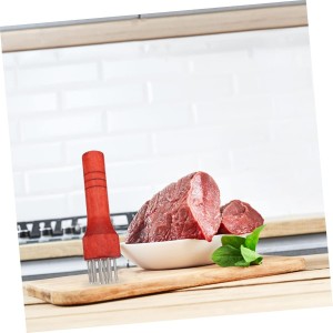 1Pc Household Meat Tenderizer Tool Needle Meat Pounding Machine for Kitchen Ergonomic Non Skid Handle Meat Loosening Device for Steak Red Handle Design