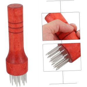 1Pc Household Meat Tenderizer Tool Needle Meat Pounding Machine for Kitchen Ergonomic Non Skid Handle Meat Loosening Device for Steak Red Handle Design
