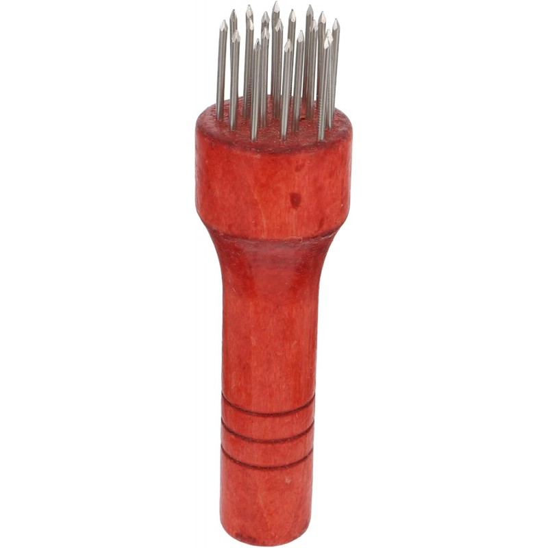 1Pc Household Meat Tenderizer Tool Needle Meat Pounding Machine for Kitchen Ergonomic Non Skid Handle Meat Loosening Device for Steak Red Handle Design