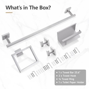 TQKAG 5-Pieces Brushed Nickel Bathroom Hardware Accessories Set 23.6