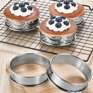 12packs Crumpet Rings 4 Inch English Muffin Rings Stainless Steel Double Rolled Nonstick Metal Round Tart Ring Molds for Cookie Cooking Baking