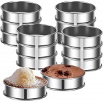 12packs Crumpet Rings 4 Inch English Muffin Rings Stainless Steel Double Rolled Nonstick Metal Round Tart Ring Molds for Cookie Cooking Baking