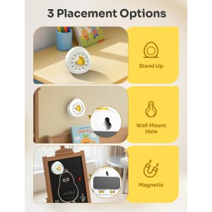 LIORQUE Visual Timer for Kids, 60-Minute Countdown Kitchen Timers for Cooking, Kids Timer with Silent Operation & Countdown Pause for Teaching Classroom Office