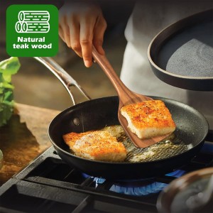 Natural Teak Kitchen Cooking Utensil Set with Holder, Wooden Spoons for Cooking, 10PCS Cooking Spatulas Set with Spoon Rest, Wooden Utensil Set for Nonstick Cookware Sturdy & Lightweight