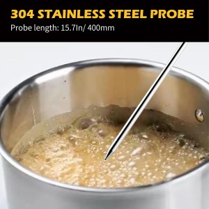 Candy Thermometer with Pot Clip & 8 Inch Probe Length - Best Oil Thermometer for Frying,Candy Thermometer for Candy Making,Tall pots,Candle,Candy Making,Deep Frying (1, 8)