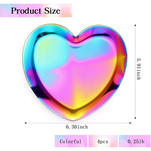 Vesici 4 Pcs Large Stainless Steel Spoon Rest for Stove Top Cute Heart Spoon Holder Easy to Clean for Kitchen Counter Cooking Utensil Spatula Ladle or Tong Kitchen Accessories(Rainbow)