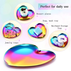 Vesici 4 Pcs Large Stainless Steel Spoon Rest for Stove Top Cute Heart Spoon Holder Easy to Clean for Kitchen Counter Cooking Utensil Spatula Ladle or Tong Kitchen Accessories(Rainbow)