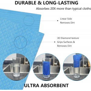 Swedish Dish Cloths 10 Pack - Ultra Absorbent Reusable Cellulose Sponge Cloths | Eco-Friendly Kitchen Towels for Dishes, Countertops & Cleaning | Fast-Drying, Biodegradable (Assorted Colors)