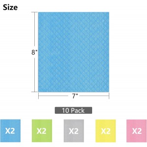 Swedish Dish Cloths 10 Pack - Ultra Absorbent Reusable Cellulose Sponge Cloths | Eco-Friendly Kitchen Towels for Dishes, Countertops & Cleaning | Fast-Drying, Biodegradable (Assorted Colors)