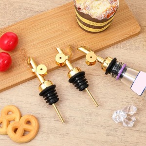 3PCS Olive Oil Dispenser Spout, Stainless Steel Liquor Pour Spout with Flip Lid, Bottle Pourers for Wine Bottles, Oil Bottles, Vinegar, Syrup and Other Liquid Bottles, Gold