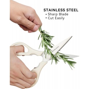 Kitchen Scissors for Food, HUNTER.DUAL Heavy Duty Come Apart Poultry Shears for Cooking, All Purpose for Cutting Chicken, Meat, Fish & Vegetables (Cream, 8.35 Inch)