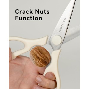 Kitchen Scissors for Food, HUNTER.DUAL Heavy Duty Come Apart Poultry Shears for Cooking, All Purpose for Cutting Chicken, Meat, Fish & Vegetables (Cream, 8.35 Inch)