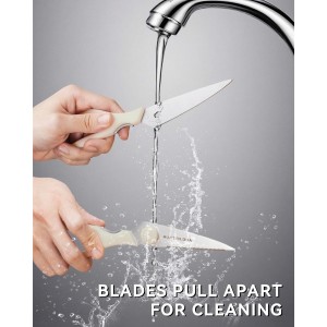 Kitchen Scissors for Food, HUNTER.DUAL Heavy Duty Come Apart Poultry Shears for Cooking, All Purpose for Cutting Chicken, Meat, Fish & Vegetables (Cream, 8.35 Inch)