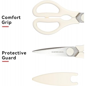 Kitchen Scissors for Food, HUNTER.DUAL Heavy Duty Come Apart Poultry Shears for Cooking, All Purpose for Cutting Chicken, Meat, Fish & Vegetables (Cream, 8.35 Inch)