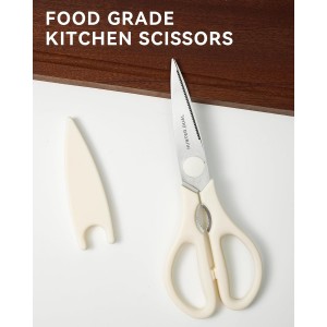 Kitchen Scissors for Food, HUNTER.DUAL Heavy Duty Come Apart Poultry Shears for Cooking, All Purpose for Cutting Chicken, Meat, Fish & Vegetables (Cream, 8.35 Inch)