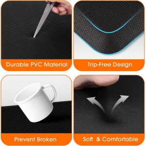 Kitchen Mat, Cushioned Thick Floor Comfort Mat, with Non-Slip Bottom, Water & Stain Resistant, Easy Clean Standing Desk Mat for Kitchen, Sink, Office (17.3