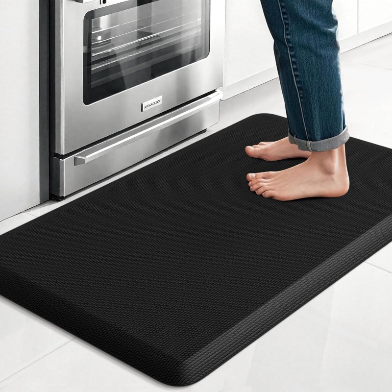 Kitchen Mat, Cushioned Thick Floor Comfort Mat, with Non-Slip Bottom, Water & Stain Resistant, Easy Clean Standing Desk Mat for Kitchen, Sink, Office (17.3
