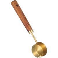 Stainless Steel & Wood 1 Teaspoon Scoop Coffee Measuring Scoop 1Tablespoon Measuring Spoon Perfect for Coffee, Tea, and More