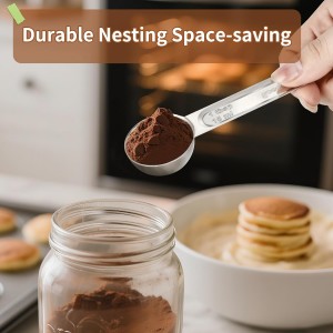 Measuring Cups and Spoons Set (8 Piece), Stainless Steel Measuring，4 Spoons, 4 Cups, Metal Measuring Cups for Cooking & Baking