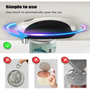 Electric Can Opener, Rechargeable Can Opener Electric Fits Most Can Sizes with Smooth Edge, USB-C Fast Charge Can Opener,One-Touch Automatic Can Openers for Seniors. (White)