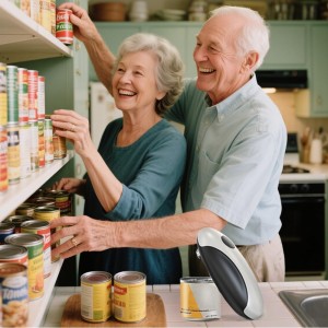 Electric Can Opener, Rechargeable Can Opener Electric Fits Most Can Sizes with Smooth Edge, USB-C Fast Charge Can Opener,One-Touch Automatic Can Openers for Seniors. (White)