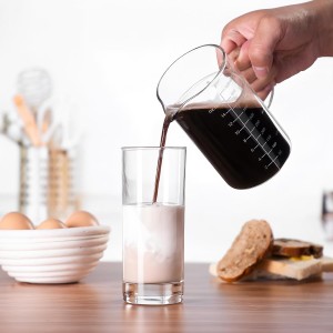 Glass Measuring Cup, 500ML (18OZ, 2 Cups), with Three Scales and V-Shaped Mouth Measuring Cup, High Borosilicate Glass Liquid Measuring Cups, Suitable for Kitchen and Restaurant.