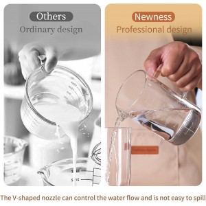 Glass Measuring Cup, 500ML (18OZ, 2 Cups), with Three Scales and V-Shaped Mouth Measuring Cup, High Borosilicate Glass Liquid Measuring Cups, Suitable for Kitchen and Restaurant.