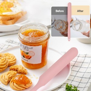 4Pcs Jar Spatula Silicone Long Scraper, Food-grade Cream Spatulas, Heat-Resistant Jam Spreader for Scraping Kitchen Baking Mixing Cake Butter