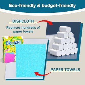Swedish Dishcloths for Kitchen 15 Pack Reusable Paper Towels, Super Absorbent & Quick Dry, Eco-Friendly Compostable Cleaning Cloths for Dishes, Countertops & Glass, Durable Sponge Cloth Set